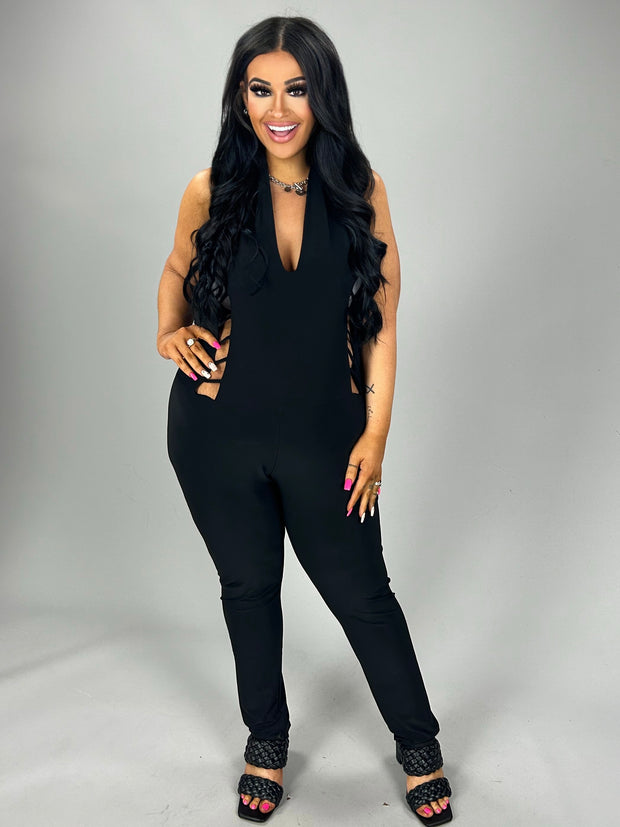 SALE!! RP-Sexy Black Party Jump Suit 2X