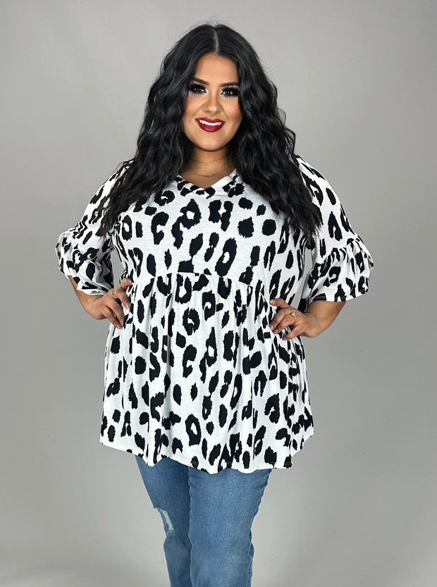 73 PSS {Ready For A Change} Black/White Leopard Tunic EXTENDED PLUS SIZE 3X 4X 5X