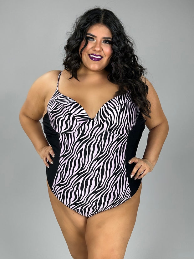 SWIM-Z {Stylish Swim} Lavender Animal Print Swimwear PLUS SIZE 1X 2X 3X