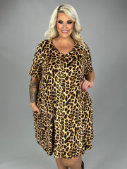 SALE!! 44 PSS-A {Love On The Run} Leopard Print V-Neck Dress PLUS SIZE 3X 4X 5X