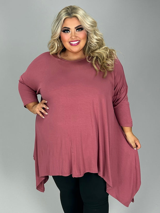 26 SQ {Change Your Mind} Mauve Asymmetrical Top EXTENDED PLUS SIZE 3X 4X 5X