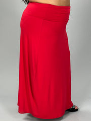 BT-G {Cheer You On} Ruby Red Maxi Skirt  PLUS SIZE 1X 2X 3X