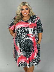 29 PSS {Wild And Fierce} Grey/Pink Leopard Dress EXTENDED SIZE 3X 4X 5X