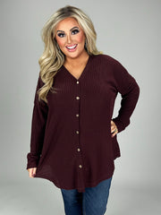 50 OT-C {Endearing Moments} Burgundy Raw Hem Cardigan PLUS SIZE 1X 2X 3X