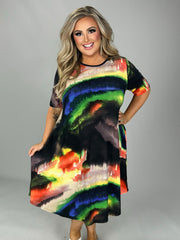 SALE!! 97 PSS-Q {Believe This} Purple/Multi-Color Print Dress PLUS SIZE 1X 2X 3X