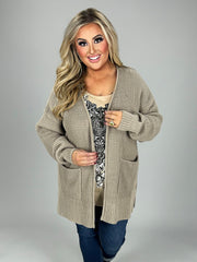 SALE! 57 OT-G {Leading Lady} Ash Mocha Waffle Knit Cardigan  PLUS SIZE 1X 2X 3X