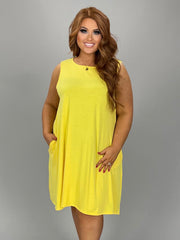 SALE!! 25 SV-R {Simply Charming} Yellow Sleeveless Dress PLUS SIZE 1X 2X 3X