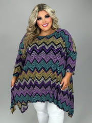 26 PQ {Undeniable Love} Purple/Multi Zig Zag Top EXTENDED PLUS SIZE 3X 4X 5X