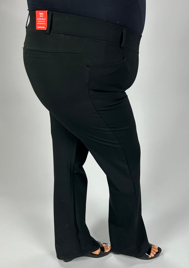 BT-B {Maze Collection} Black Ponte Bootcut Pants PLUS SIZE 1X 2X 3X