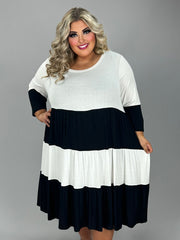 SALE!! 31 CP-C {Simply Overjoyed} Ivory and Black Tiered Dress EXTENDED PLUS SIZE 4X 5X 6X