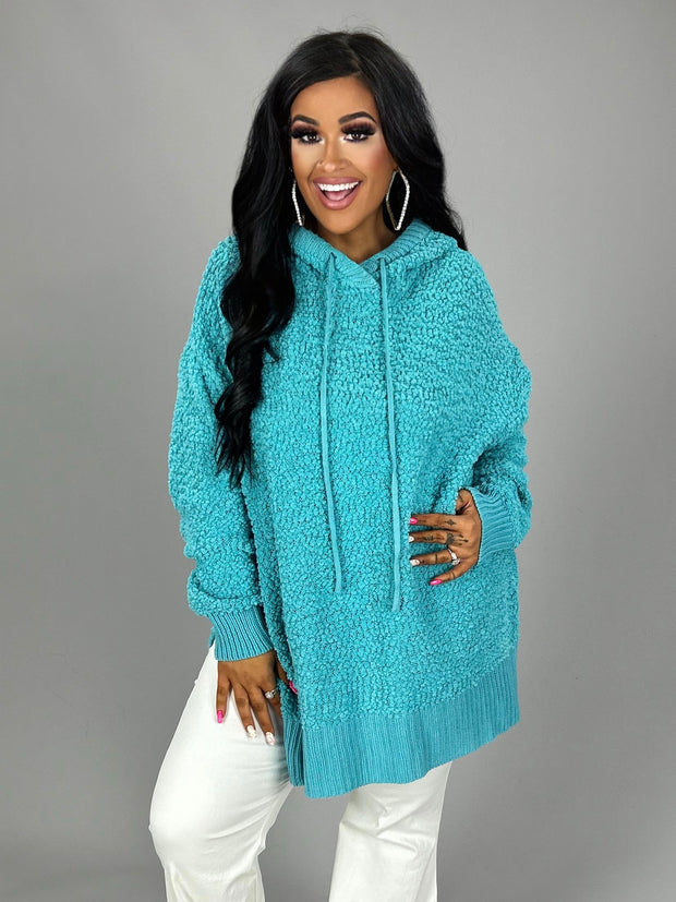 SALE!!  39 HD-F {Hold Me Tight} Ash Mint Popcorn Hoodie PLUS SIZE XL 2X 3X