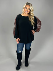 74 CP {Still Your Best} Black/Brown Sequin Top PLUS SIZE 1X 2X 3X