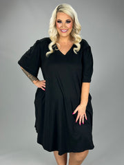 29 SSS {Have To Try} Black V-Neck Dress w/Pockets EXTENDED PLUS SIZE 3X 4X 5X