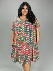 SALE!! 27 PSS {Absolute Treasure} Teal/Mauve Tie Dye Dress EXTENDED PLUS SIZE 3X 4X 5X