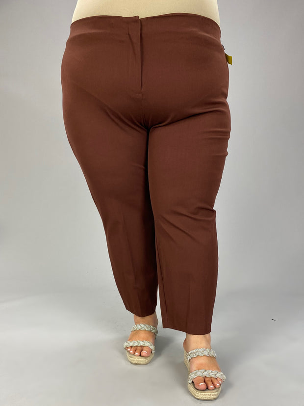 SALE!! BT-R  M-109 {Alfani} Dark Fudge Plus Size Ankle Pants  RETAILS $79.50 EXTENDED PLUS SIZE 24W 26W 28W