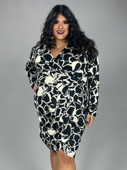 27 PLS {Looking Chic} Black Floral Dress PLUS SIZE 1X 2X 3X