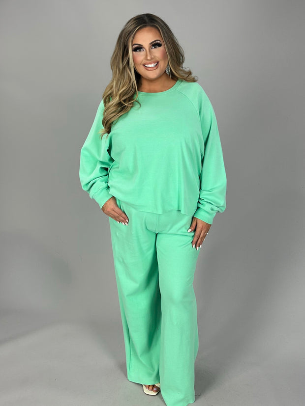 SALE!! 17 SET-F {Raising The Bar} Mint Loungewear Set PLUS SIZE 1X 2X 3X