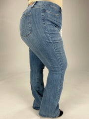 SALE!! BT-Z {Judy Blue} Pull On Med Blue High Waist Slim Bootcut Jeans PLUS SIZE 14 16 18 20