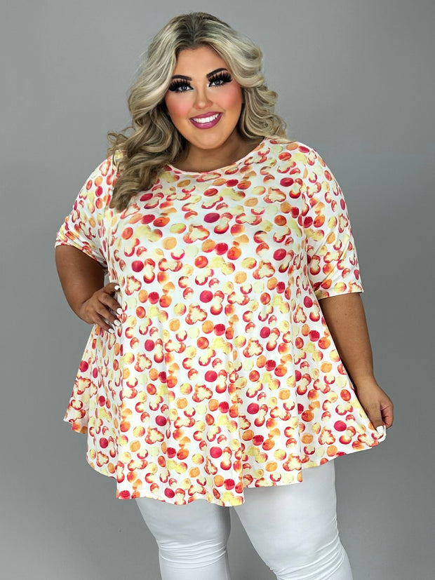 55 PSS {Chic Happens} Ivory Top w/Yellow & Fuchsia Dots EXTENDED PLUS SIZE 4X 5X 6X