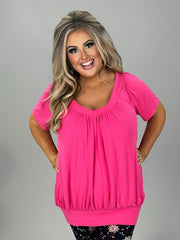 89 SSS-C {The Best Of The Best} Fuchsia V-Neck Top PLUS SIZE 1X 2X 3X