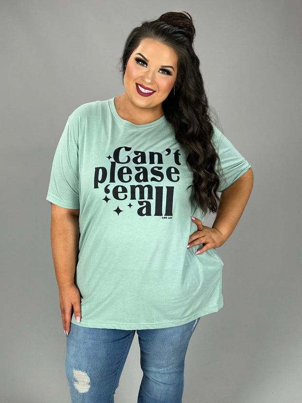 SALE!! 95 GT {Can't Please 'Em All} Dusty Blue Graphic Tee PLUS SIZE 3X