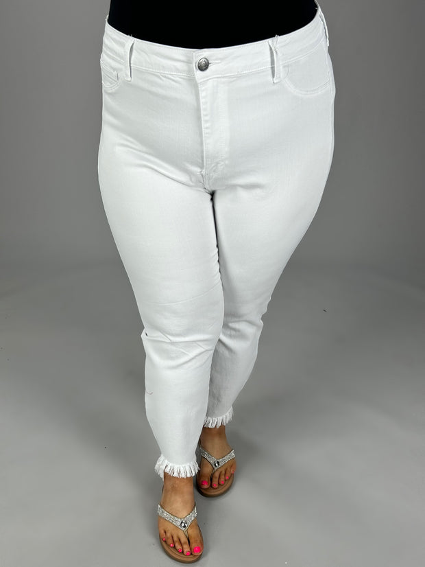 BT-I {Ms Cello} White Cropped Skinny Jeans  EXTENDED PLUS SIZE 14 16 18 20 22