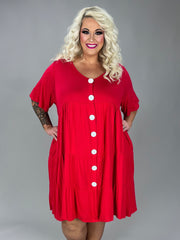 35 SD-A {For The Fashionistas} Red Tiered  V-Neck Dress CURVY BRAND!!!   PLUS SIZE 1X 2X 3X