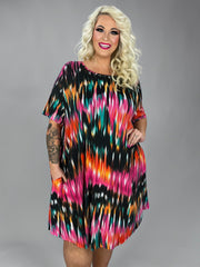 SALE!! 51 PSS {Perfect View} Multi-Color Print Dress w/Pockets EXTENDED PLUS SIZE 3X 4X 5X