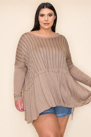 SALE!! 89 SLS {Phenomenal Fashion} VOCAL Mocha Rhinestone Babydoll Top PLUS SIZE XL 2X 3X