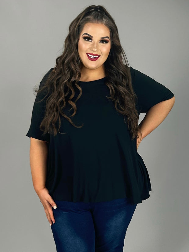 SALE!! 51 SSS {True Fashion Needs} Black V-Neck Tunic EXTENDED PLUS SIZE XL 2X 3X 4X 5X