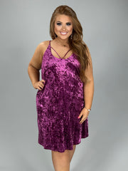 SALE!! 19 SV-K {Romantic Bliss} Magenta Crushed Velvet Dress PLUS SIZE XL 1X 2X