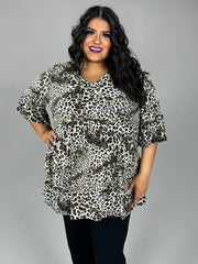 SALE!! 36 PSS-J {Embrace The Wild} Brown Leopard Babydoll Top EXTENDED PLUS SIZE 3X 4X 5X