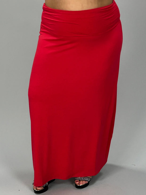 SALE!! BT-G {Cheer You On} Ruby Red Maxi Skirt  PLUS SIZE 1X 2X 3X