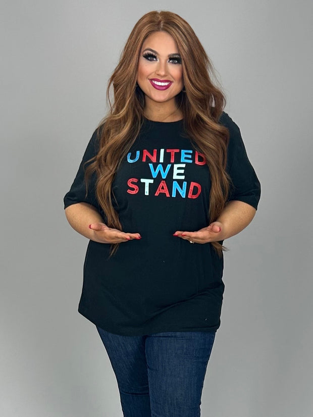 SALE!! 15 GT-G {United We Stand} Black Graphic Tee PLUS SIZE 2X 3X