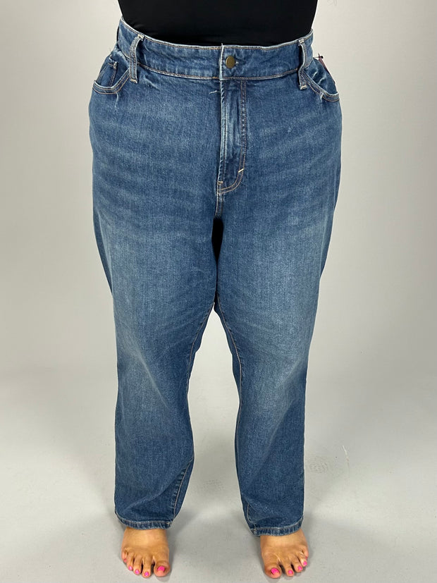 BT-S {A New Approach} Med. Blue Mid-Rise Boyfriend Jeans PLUS SIZE 20