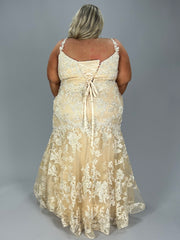 LD-I {For The Best} Champagne Gown w/Bolero EXTENDED PLUS SIZE 5X