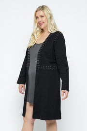 21 OT {Studded Beauty} VOCAL Black Cardigan w/Stud Detail PLUS SIZE XL 2X 3X