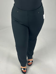 BT-R {Rafaella} Black Stretch Waistband Slim Leg Pants