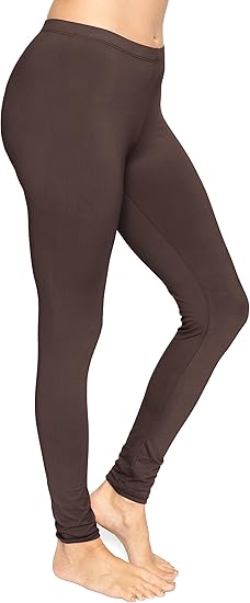 LEG-22 {Pursuit Of Comfort} Mocha Full Length Leggings EXTENDED PLUS SIZE 3X/5X 3X/5X