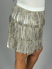 BT-G {My Shining Star} Ivory Skirt w/Studded Fringe  PLUS SIZE 1X