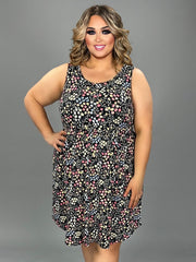 SALE!! 35 SV-B {Edge Of Romance} Black Floral Tiered Dress PLUS SIZE XL 2X 3X