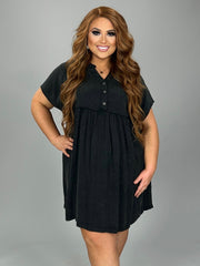 31 SSS {Simply Loved} Umgee Ash Black Babydoll Dress PLUS SIZE XL 1X 2X