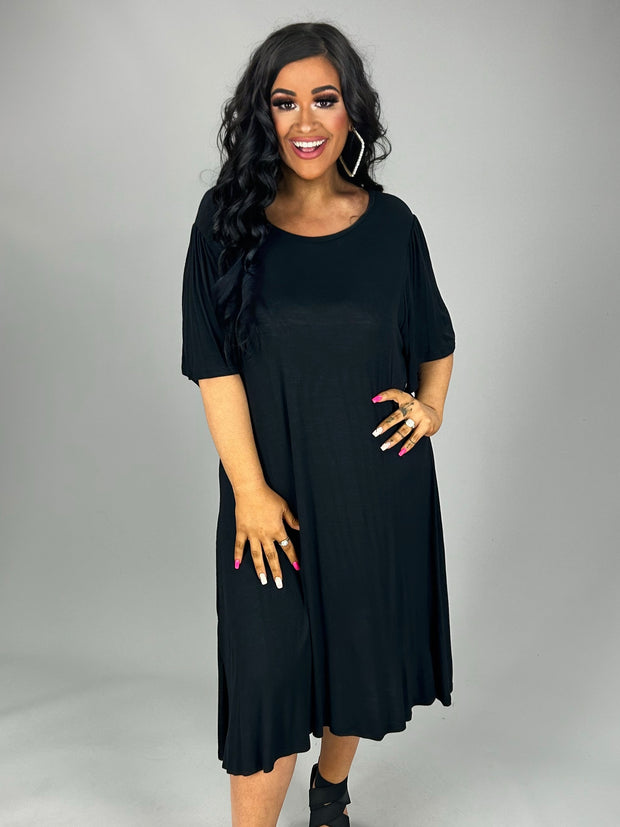 SALE!! 28 SSS-A {Not The Usual} Black Dress W/Pockets  PLUS SIZE 1X 2X 3X 4X 5X