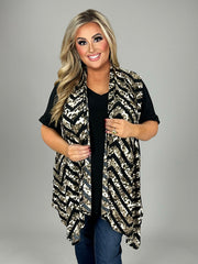 26 OT {A Little Zig A Little Zag} Brown/Black Leopard Print Vest PLUS SIZE XL 2X 3X