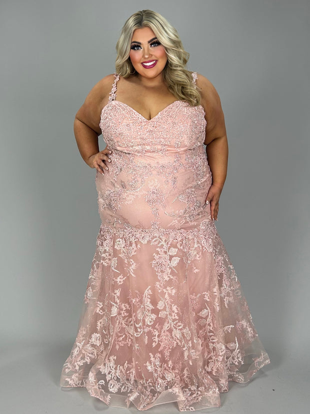 LD-I {For The Best} Dusty Rose Gown w/Bolero EXTENDED PLUS SIZE 5X