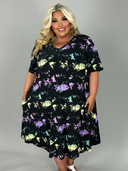 SALE!! 61 PSS {After Thought} Black Tie Dye V-Neck Dress EXTENDED PLUS SIZE 3X 4X 5X