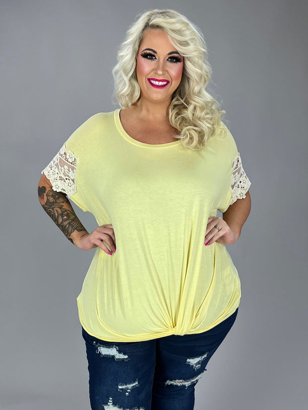 24 SD-Q {Details Matter} Sunray Yellow Lace Detail Top PLUS SIZE 1X 2X 3X