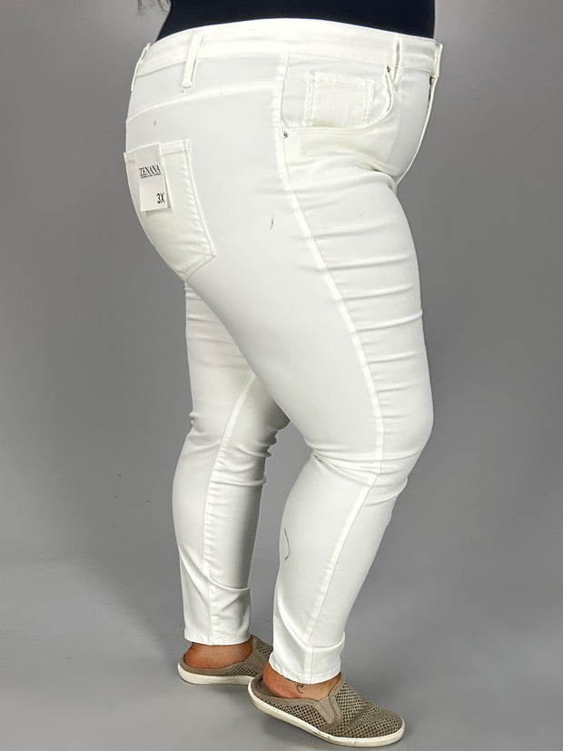 BT-S {Cliffhanger}  Ivory Stretch Jeans  PLUS SIZE 1X 2X 3X