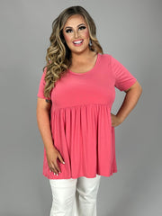 43 SSS-N {Feeling The Love} Desert Rose Babydoll Tunic PLUS SIZE 1X 2X 3X