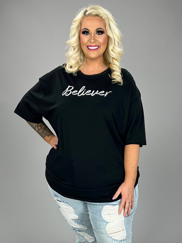 48 GT {Believer} BLACK Graphic Tee PLUS SIZE 1X 2X 3X